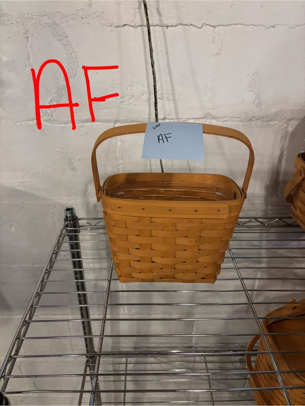 Longaberger Amber Brown Woven Basket with Handle